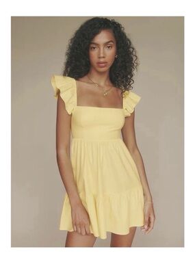 Reformation Jeune Dress in Zest (Butter Yellow)
